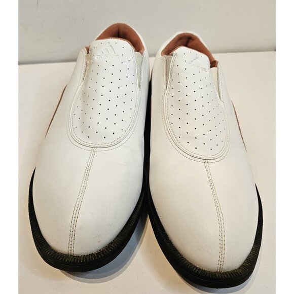 Women's Adidas Golf Shoes Size 10 Slip On White & Brown - Picture 7 of 13